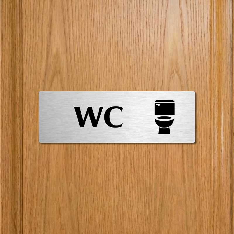 WC, 200x66mm, zlatá popiska s rámečkem